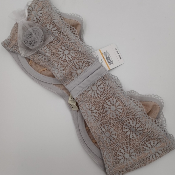 Free People Starla Underwire Convertible Lace Bra Skies Blue Gray - Picture 12 of 14